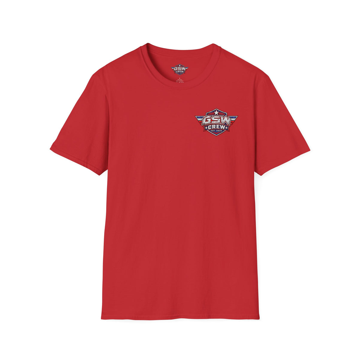 GSW Crew Patriotic Logo T-Shirt — Vintage Red, White & Blue Team Tee