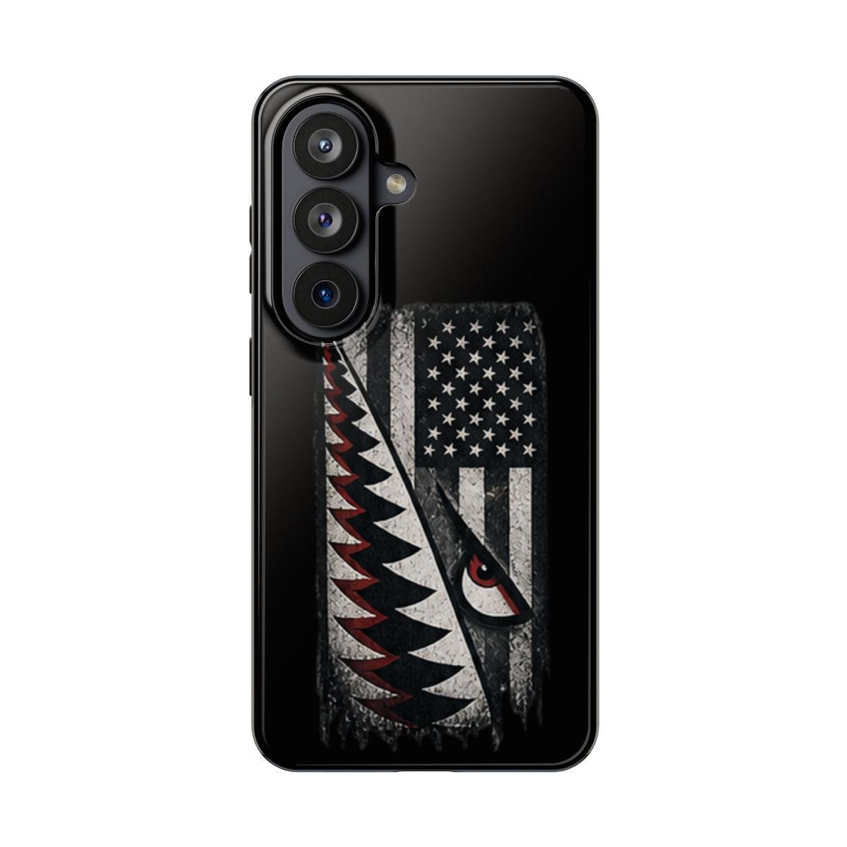 Distressed American Flag with A10 Shark Face Phone Case