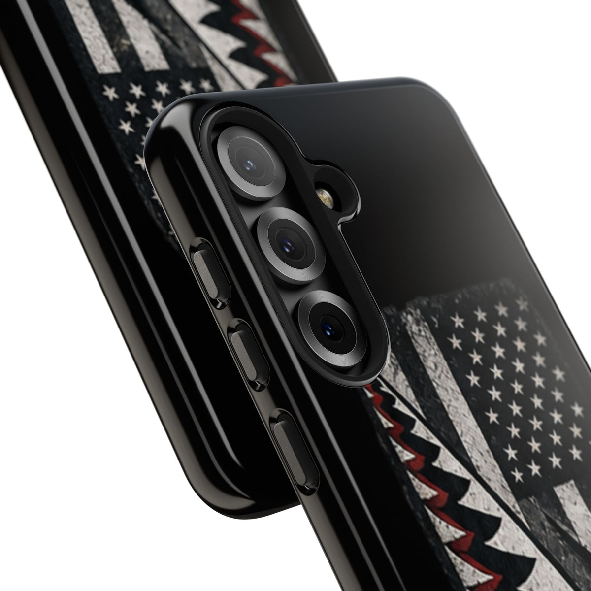 Distressed American Flag with A10 Shark Face Phone Case