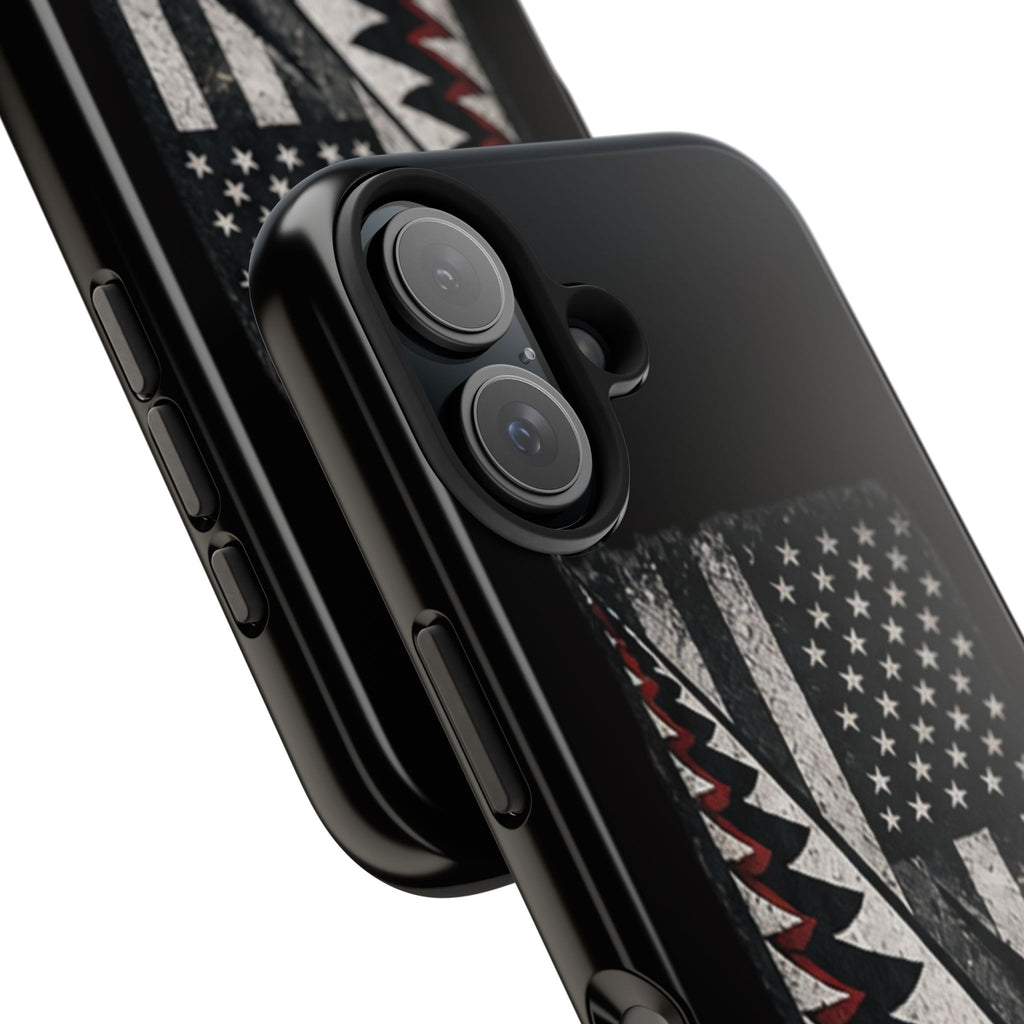 Distressed American Flag with A10 Shark Face Phone Case