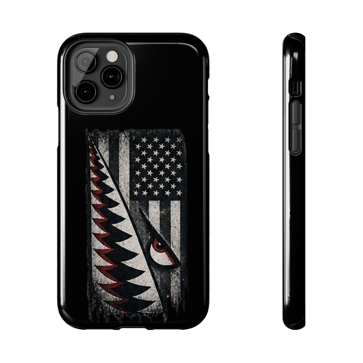 Distressed American Flag with A10 Shark Face Phone Case
