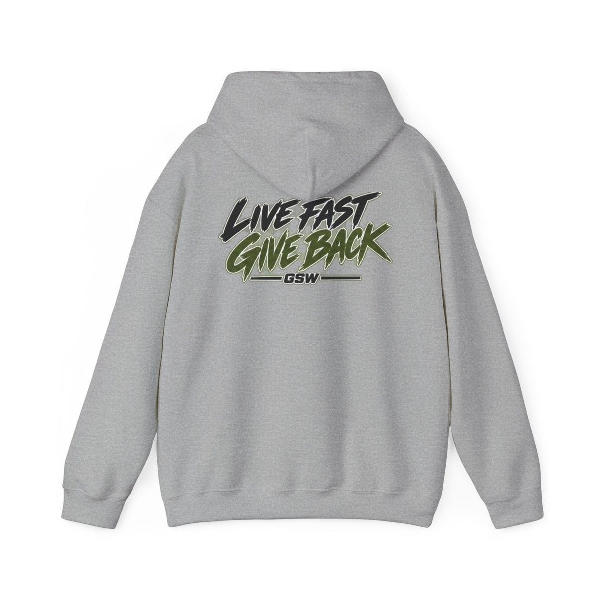 GSW Crew Hoodie — "Live Fast Give Back" Urban Streetwear Pullover