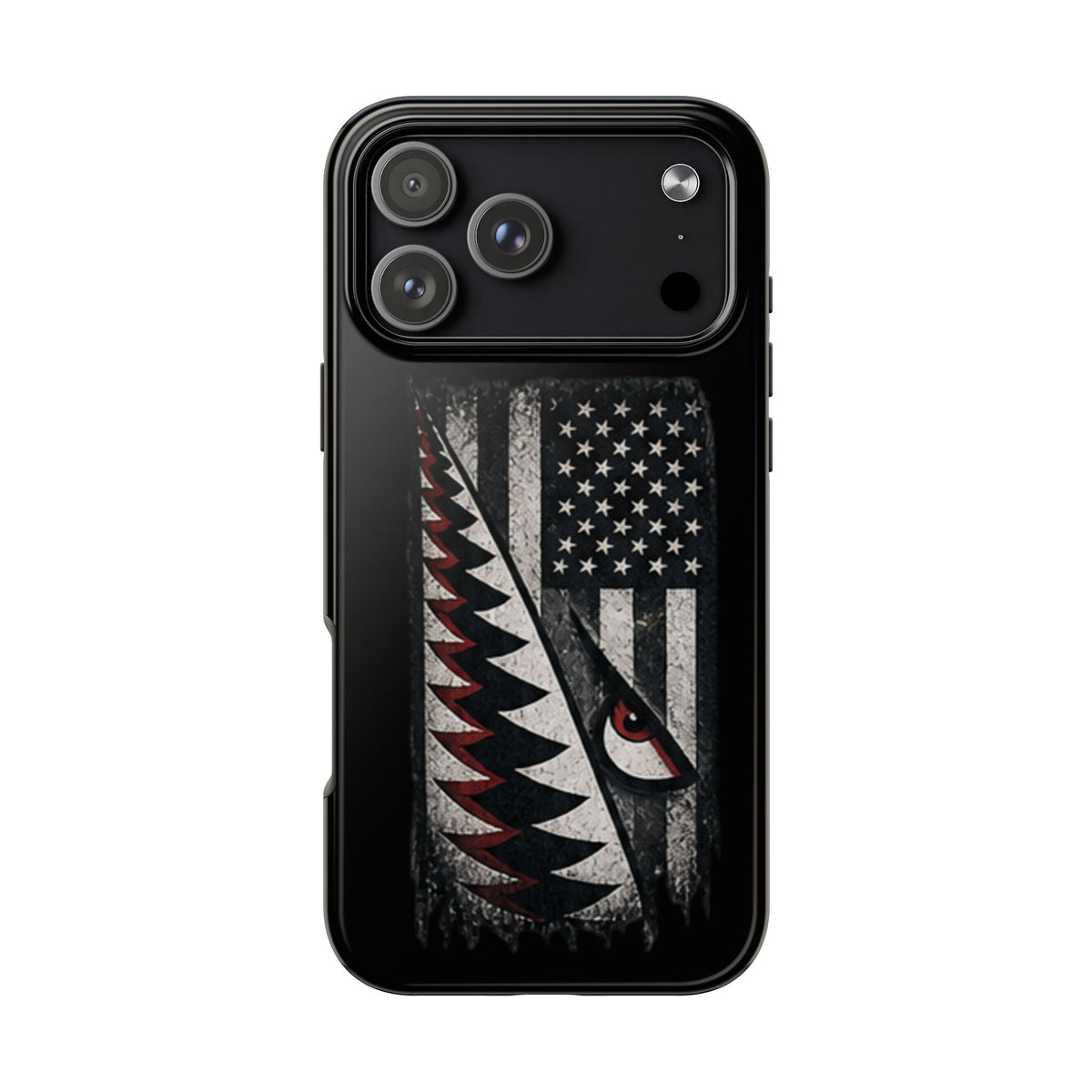 Distressed American Flag with A10 Shark Face Phone Case