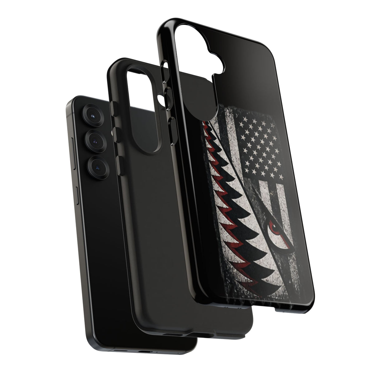 Distressed American Flag with A10 Shark Face Phone Case