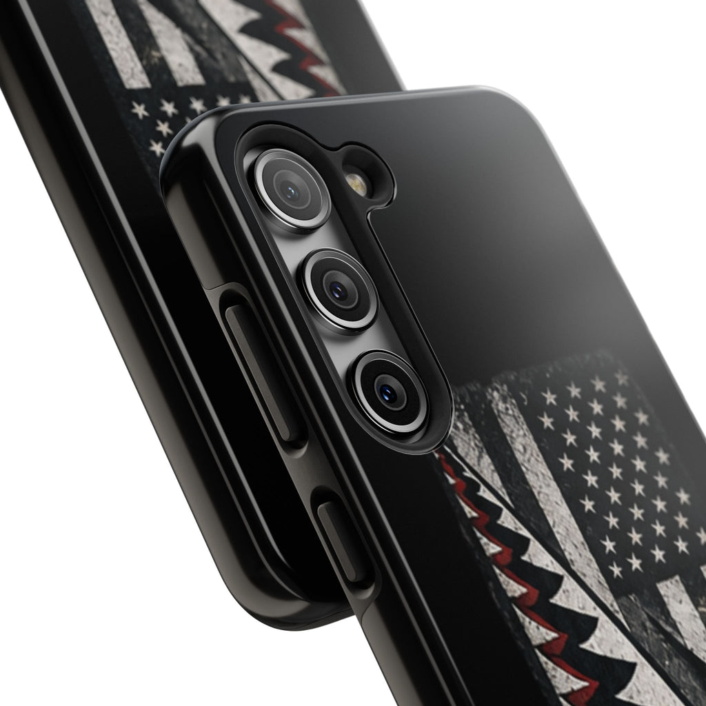 Distressed American Flag with A10 Shark Face Phone Case