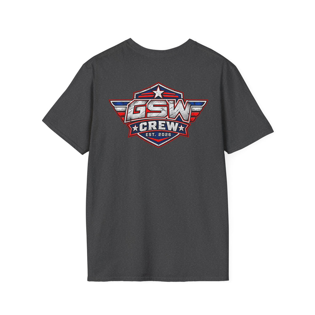 GSW Crew Patriotic Logo T-Shirt — Vintage Red, White & Blue Team Tee