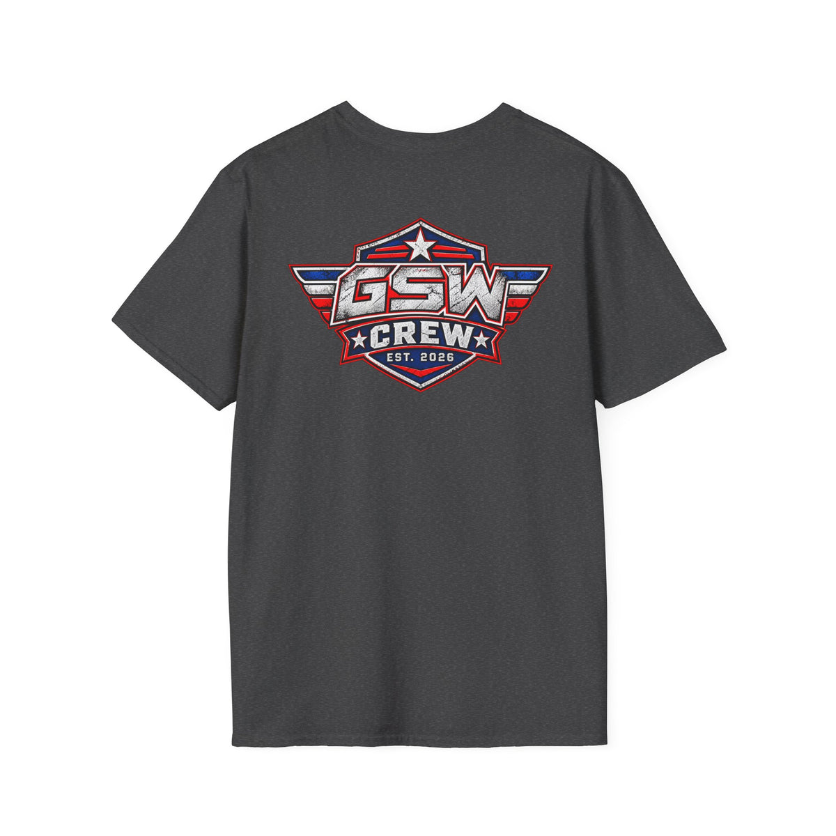 GSW Crew Patriotic Logo T-Shirt — Vintage Red, White & Blue Team Tee