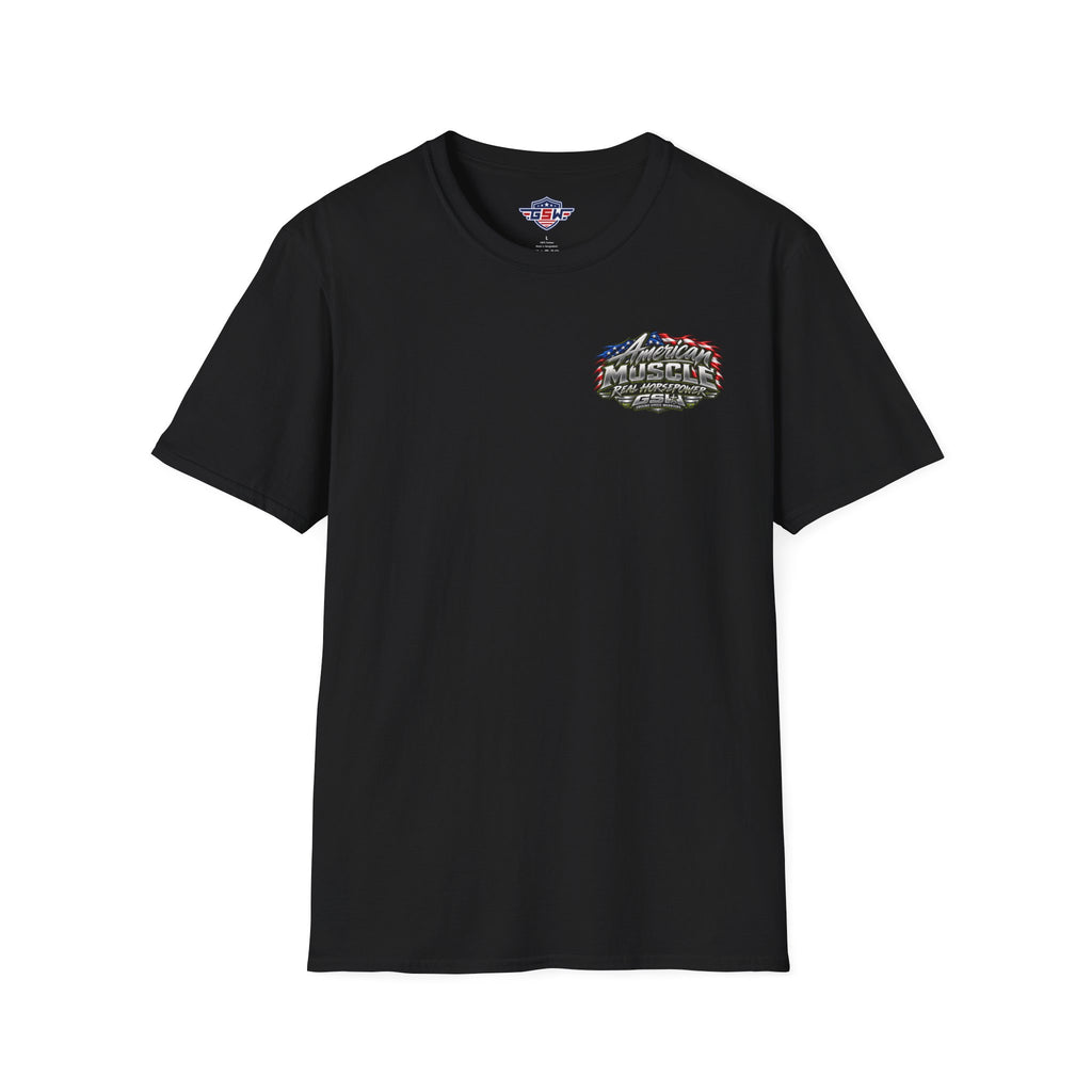 T-Shirt — American Muscle Patriotic Racing Tee ("American Muscle" Graphic)