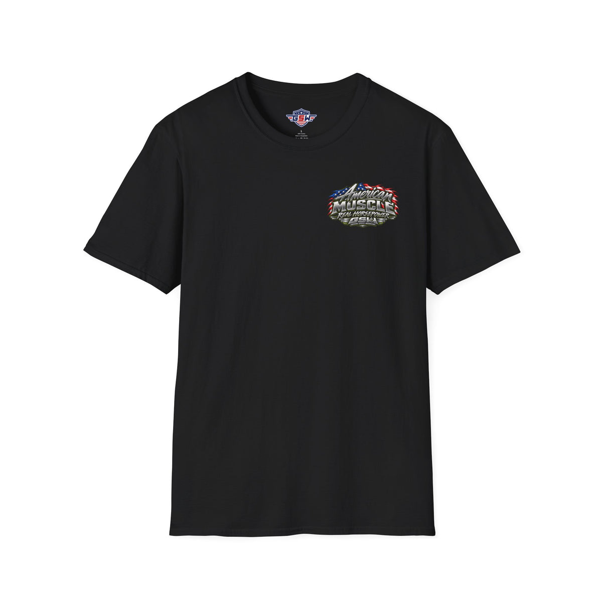 T-Shirt — American Muscle Patriotic Racing Tee ("American Muscle" Graphic)