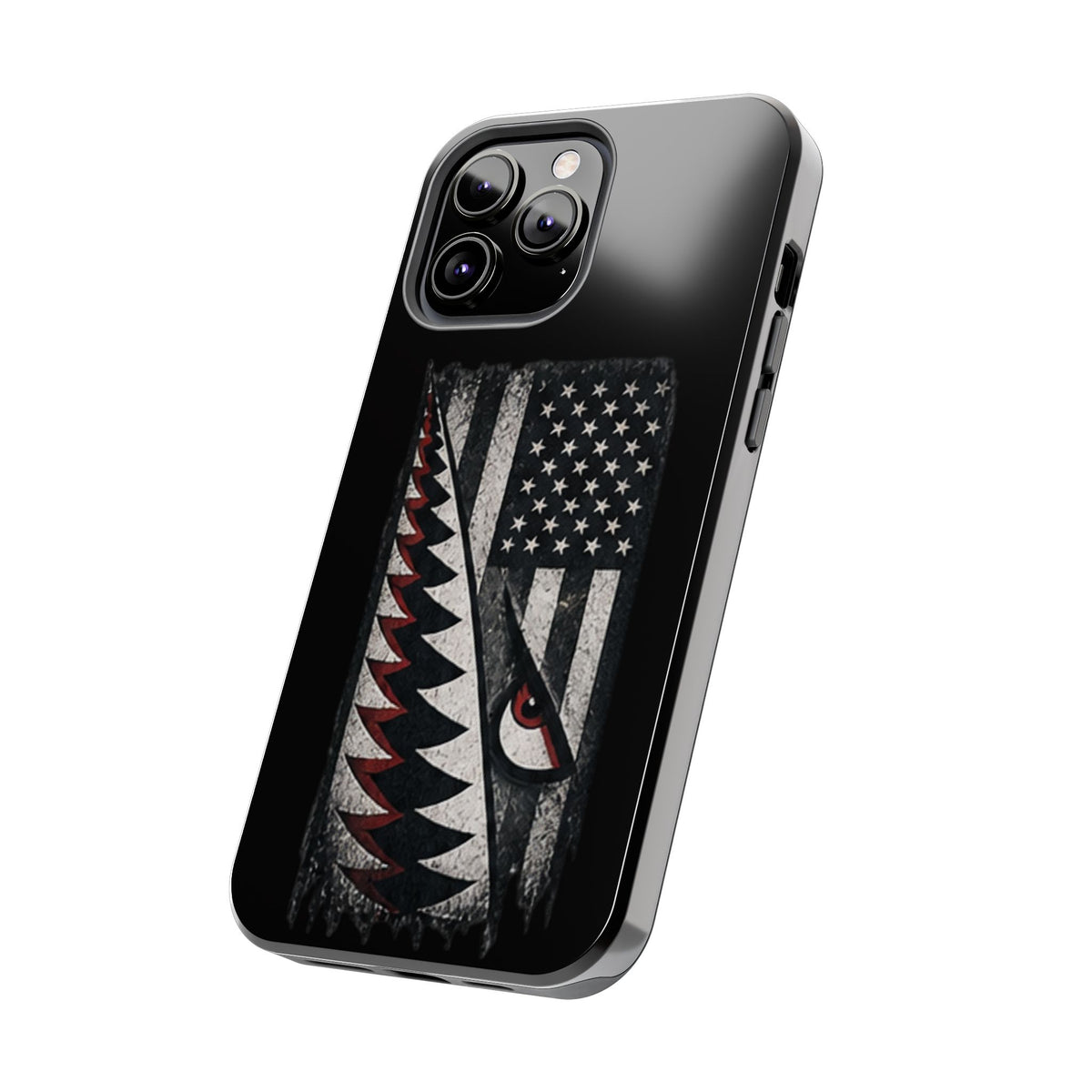 Distressed American Flag with A10 Shark Face Phone Case