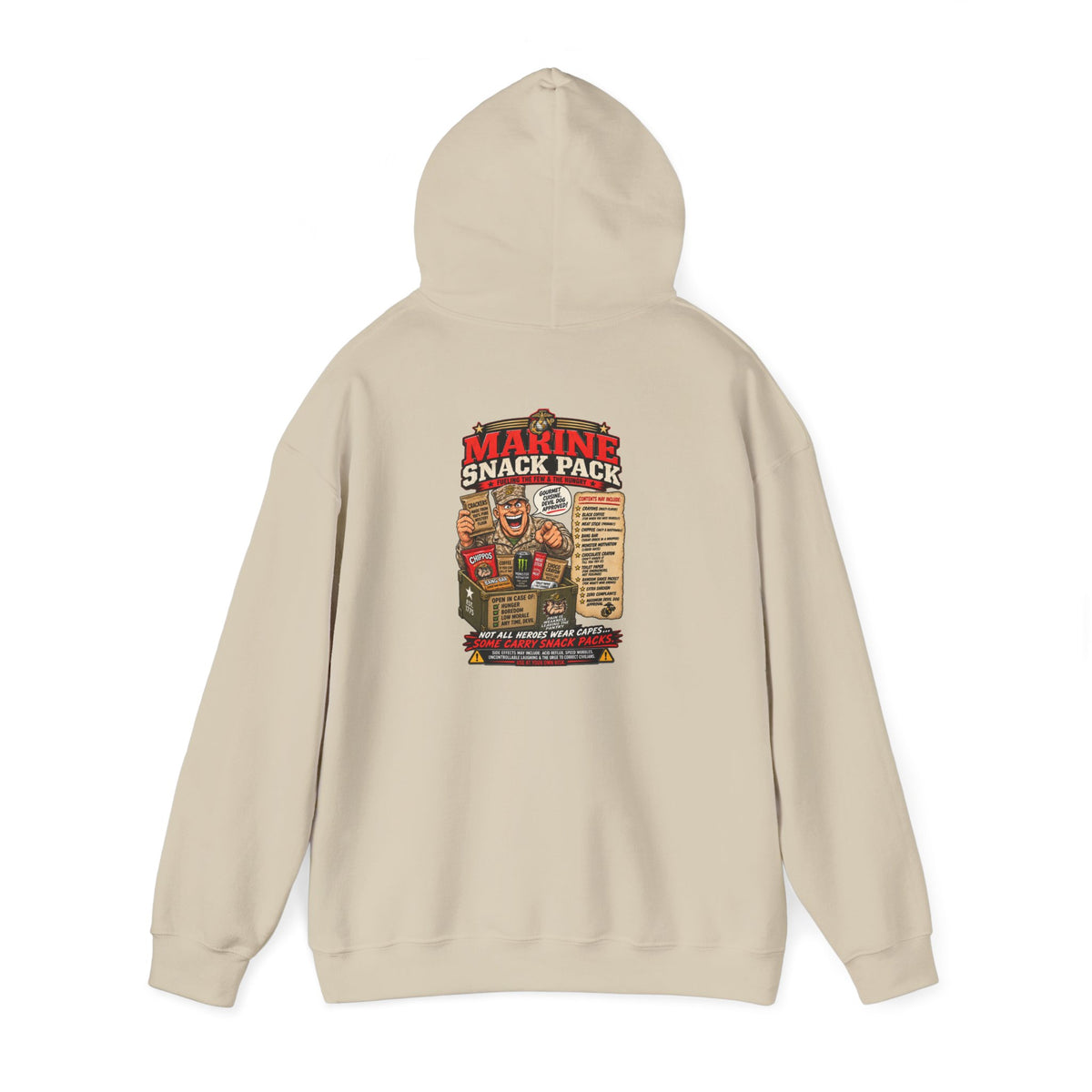 Hoodie — 'Marine Snack Pack' Vintage Military Snack Graphic Pullover