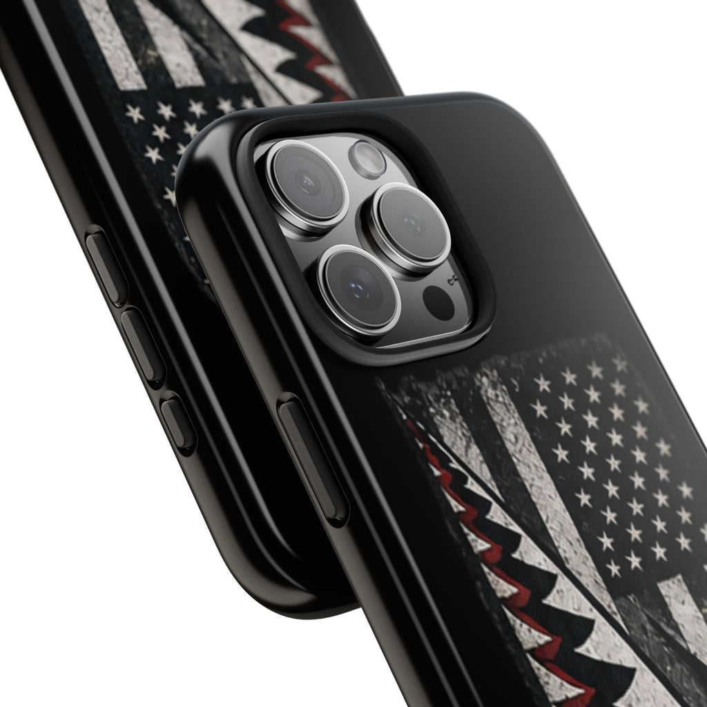 Distressed American Flag with A10 Shark Face Phone Case