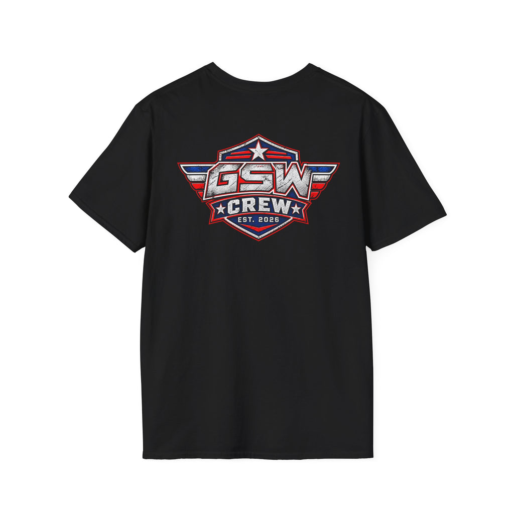 GSW Crew Patriotic Logo T-Shirt — Vintage Red, White & Blue Team Tee