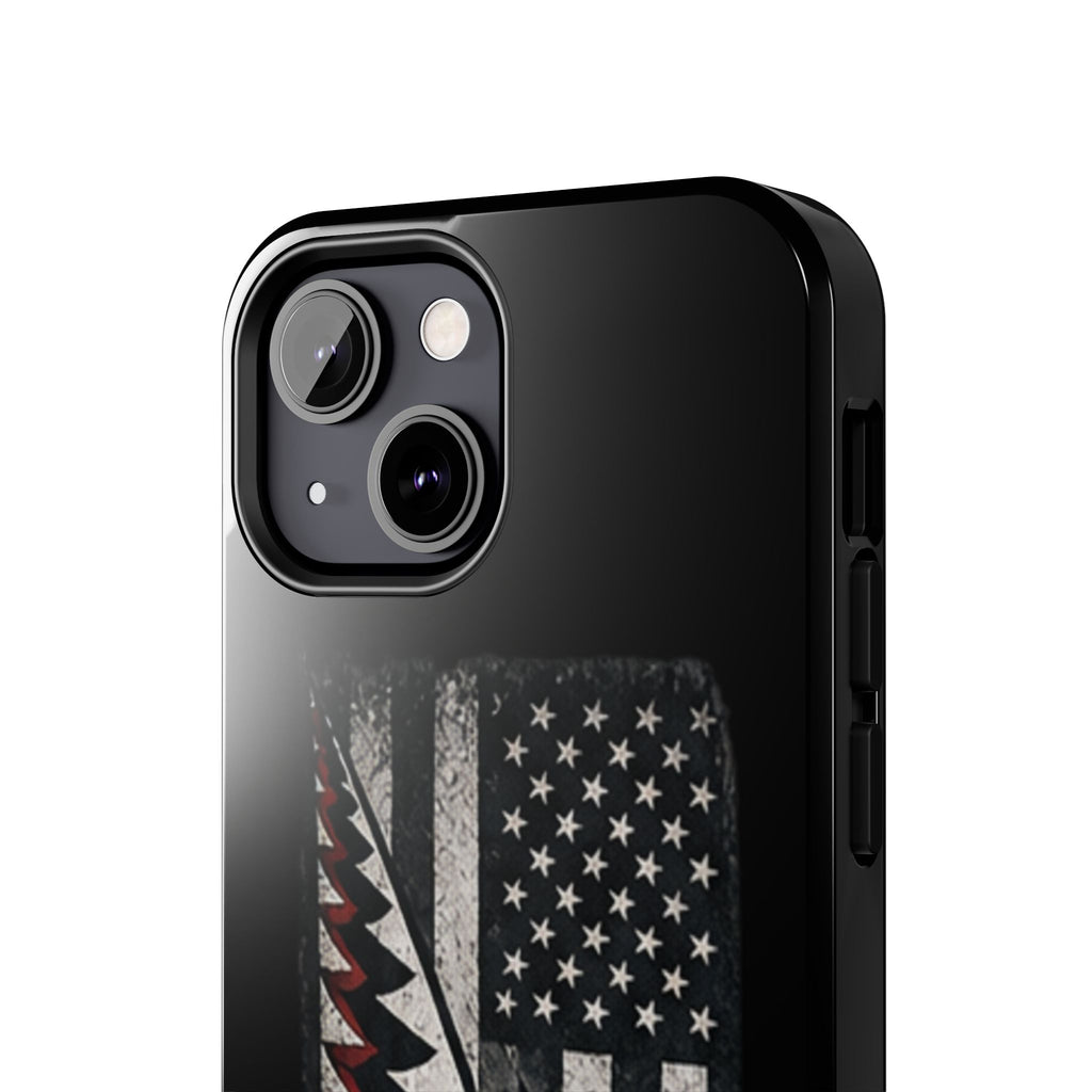 Distressed American Flag with A10 Shark Face Phone Case