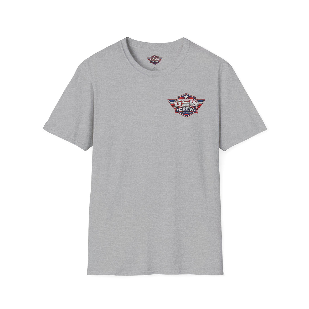 GSW Crew Patriotic Logo T-Shirt — Vintage Red, White & Blue Team Tee