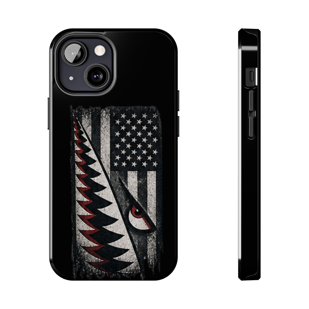 Distressed American Flag with A10 Shark Face Phone Case