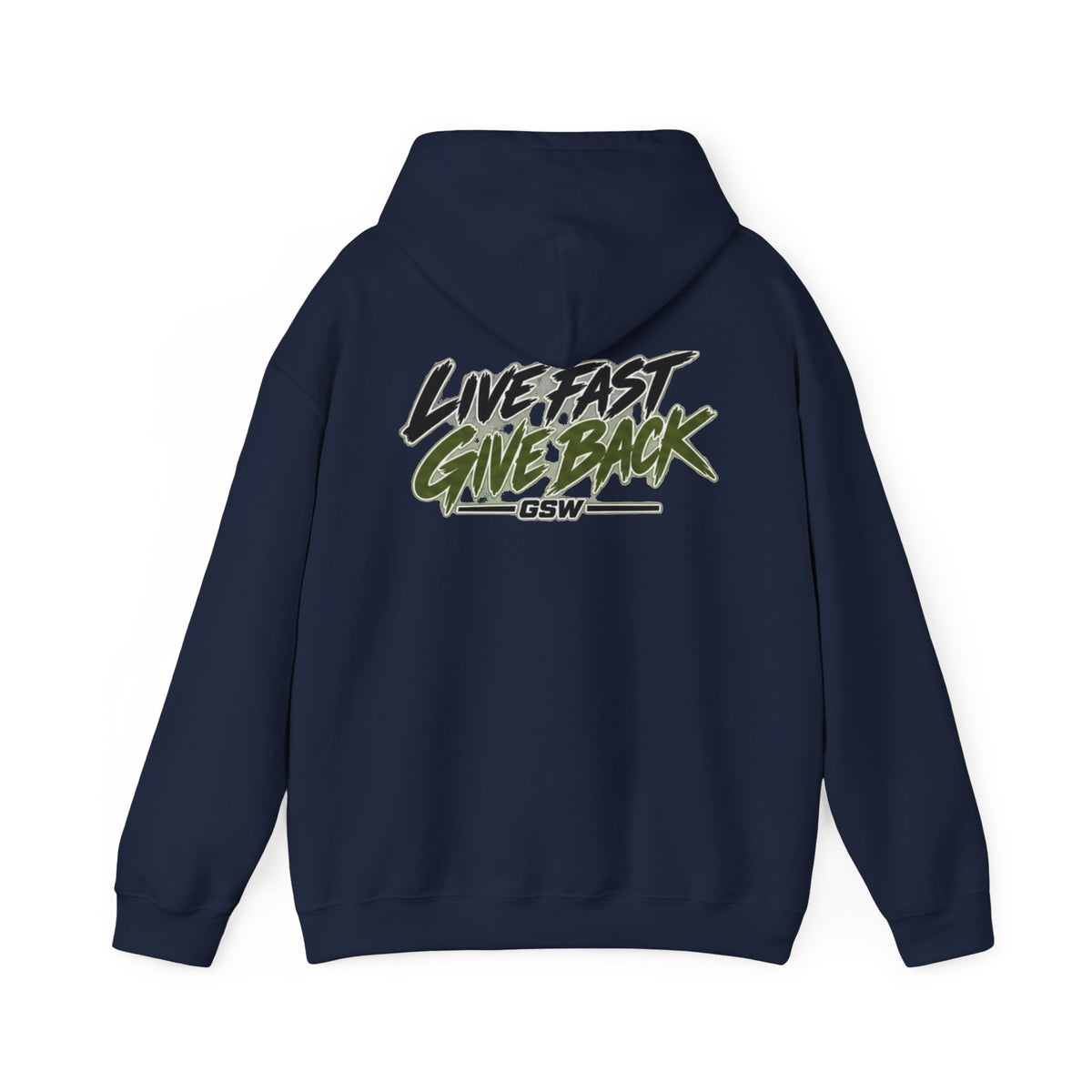 GSW Crew Hoodie — "Live Fast Give Back" Urban Streetwear Pullover