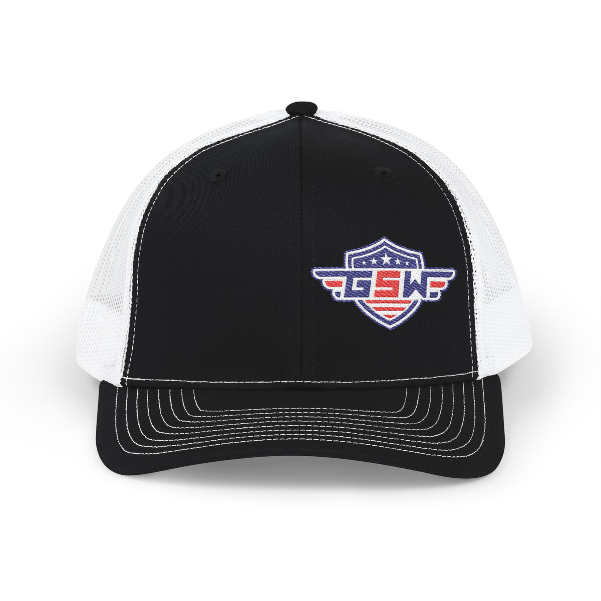 Trucker Cap — Retro Shield Patch "GSWF" Snapback