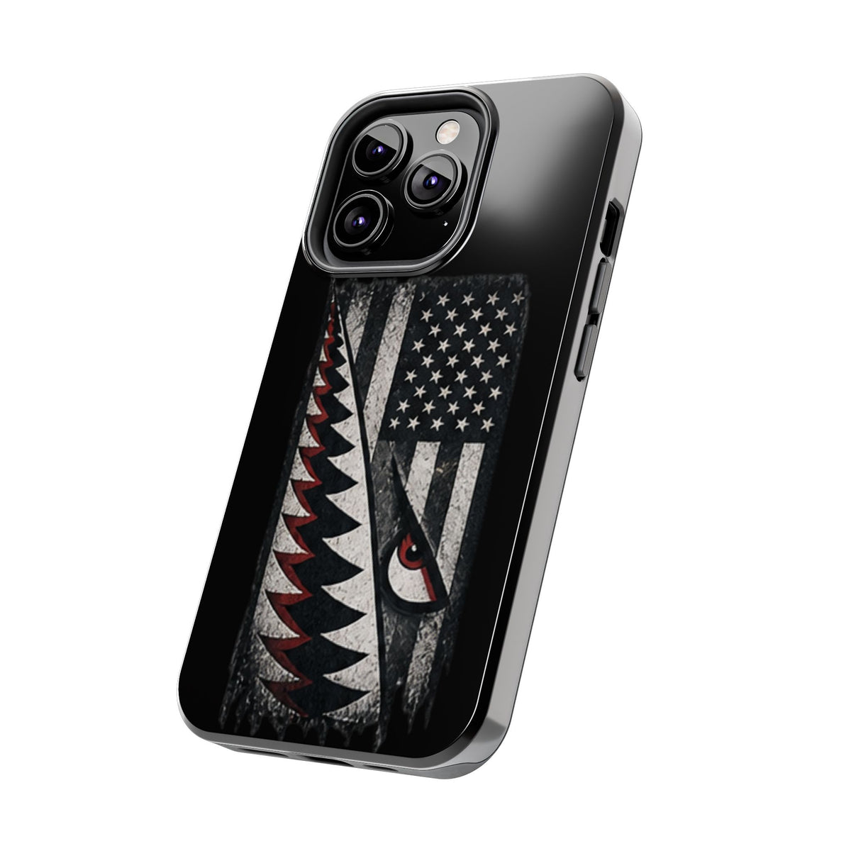 Distressed American Flag with A10 Shark Face Phone Case