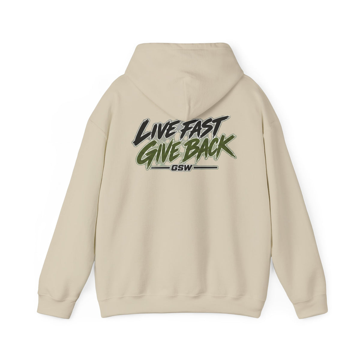 GSW Crew Hoodie — "Live Fast Give Back" Urban Streetwear Pullover