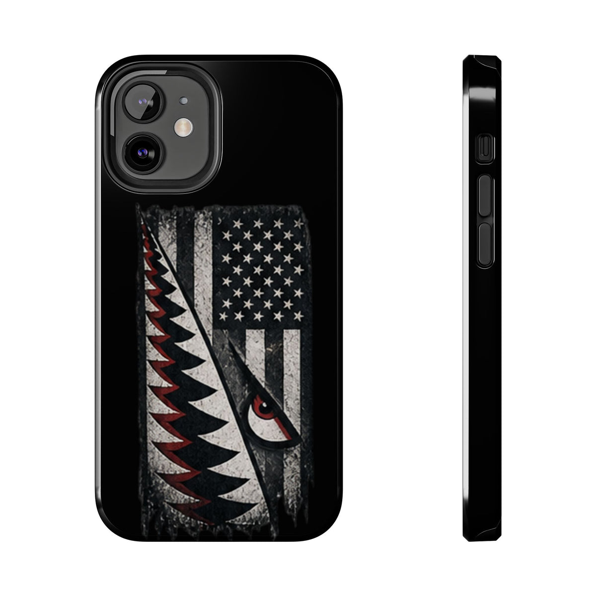 Distressed American Flag with A10 Shark Face Phone Case