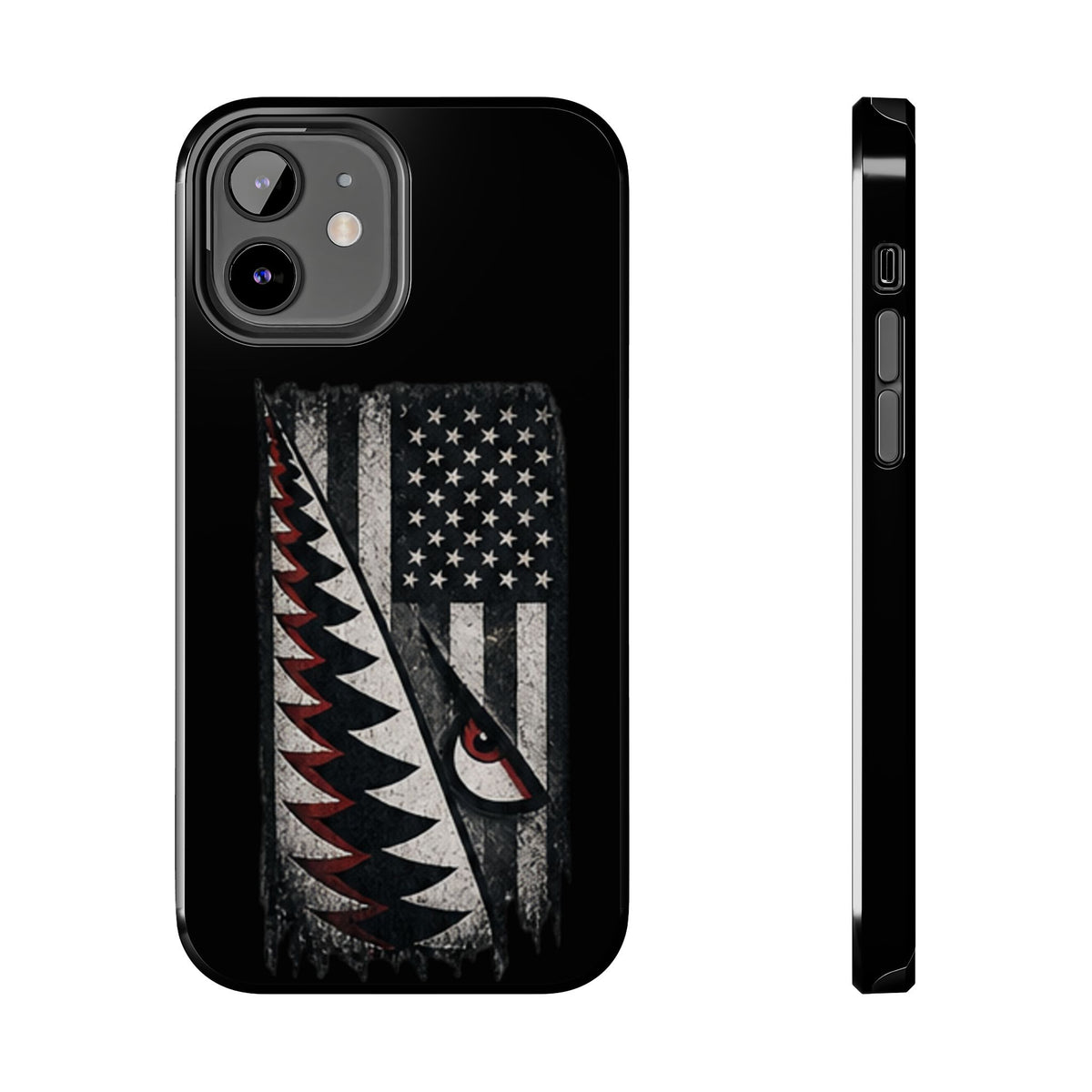 Distressed American Flag with A10 Shark Face Phone Case
