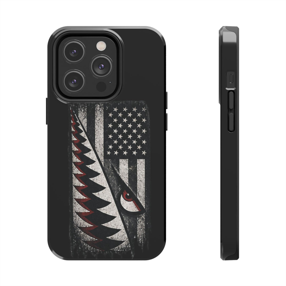Distressed American Flag with A10 Shark Face Phone Case