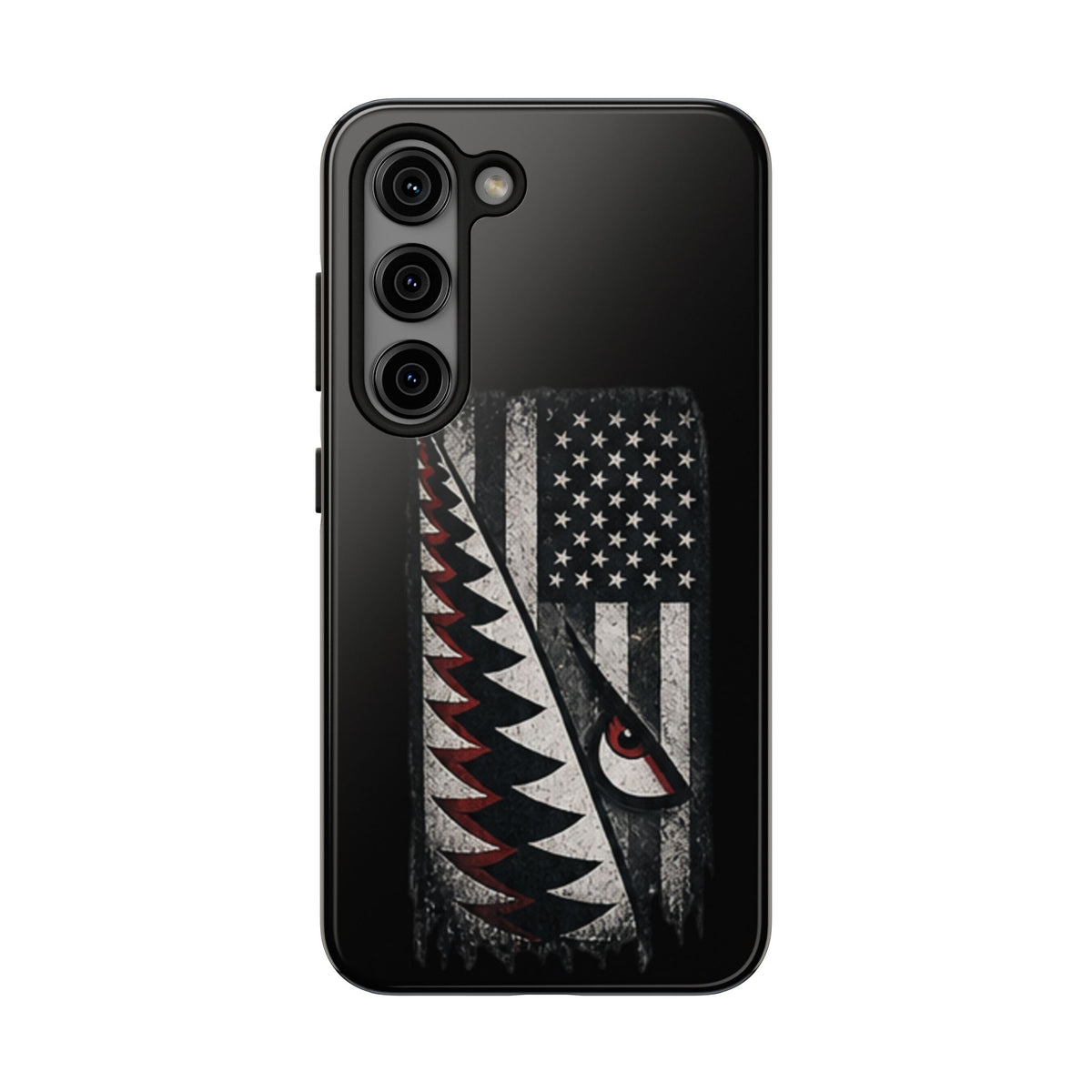 Distressed American Flag with A10 Shark Face Phone Case