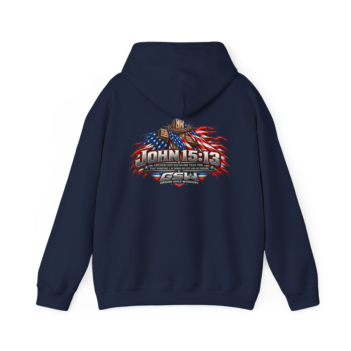 Hoodie - John 15:13 Patriotic American Flag Faith Sweatshirt