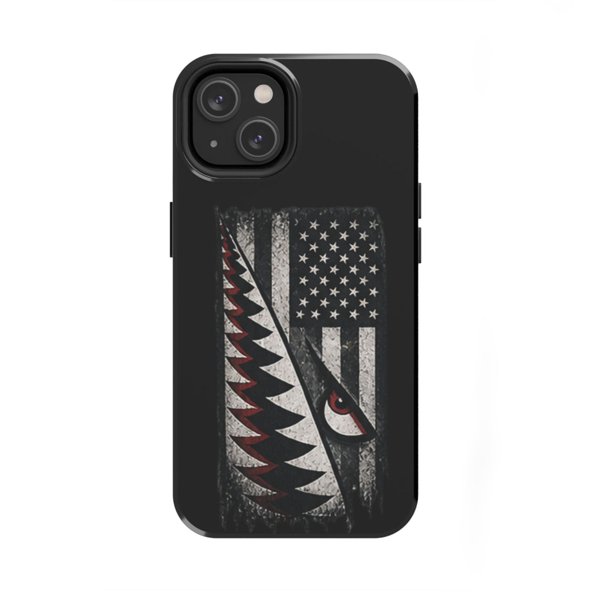 Distressed American Flag with A10 Shark Face Phone Case