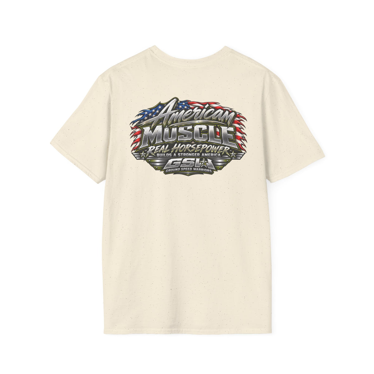 T-Shirt — American Muscle Patriotic Racing Tee ("American Muscle" Graphic)
