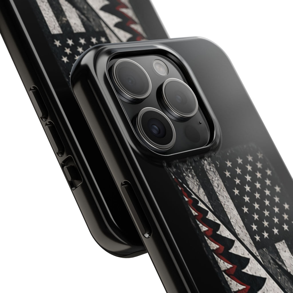Distressed American Flag with A10 Shark Face Phone Case