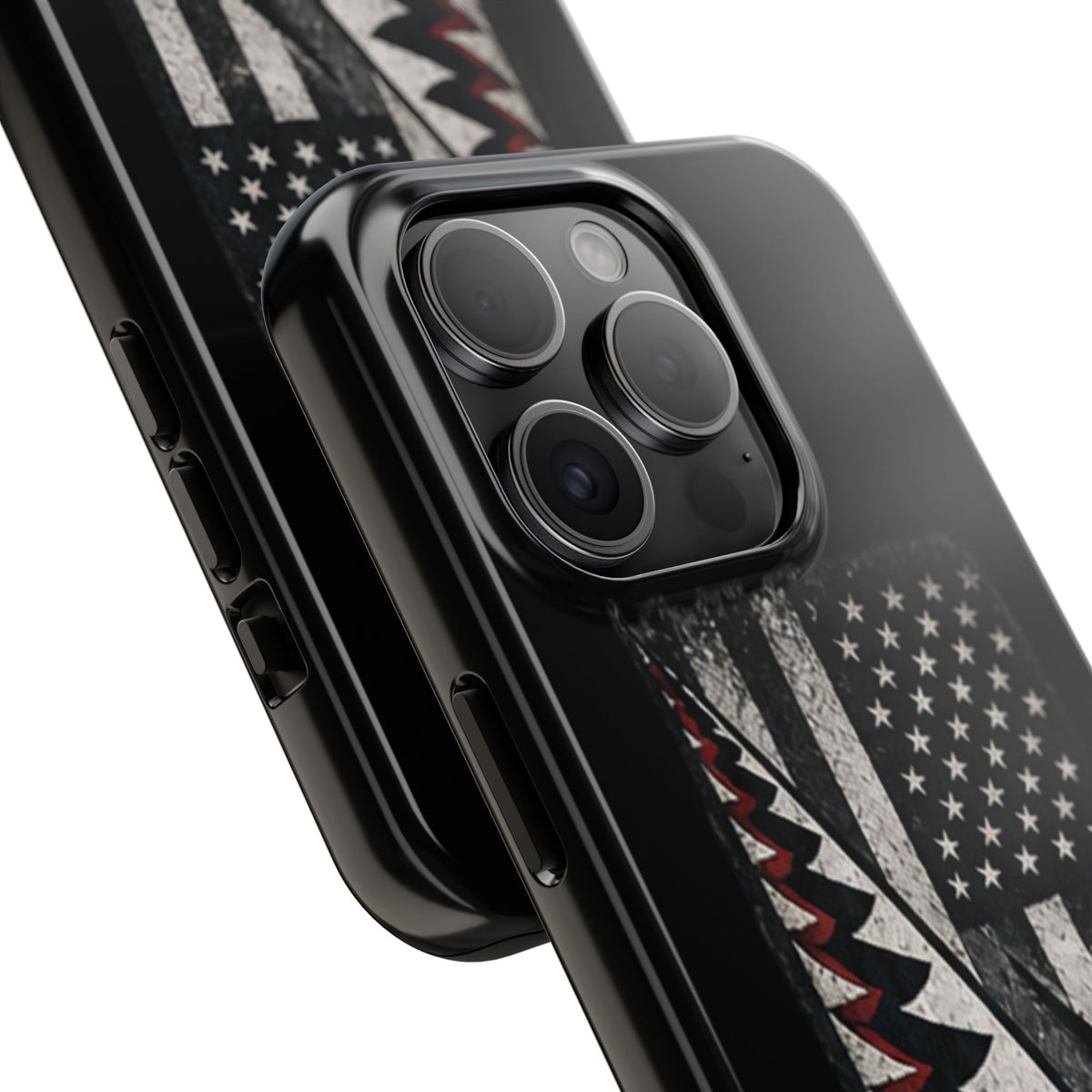 Distressed American Flag with A10 Shark Face Phone Case