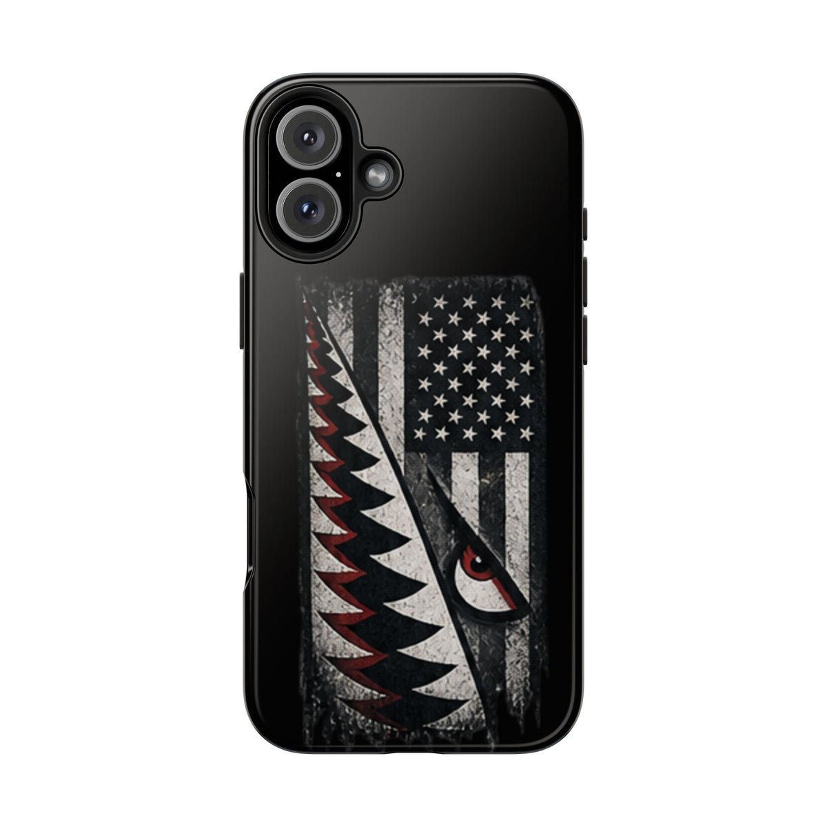 Distressed American Flag with A10 Shark Face Phone Case