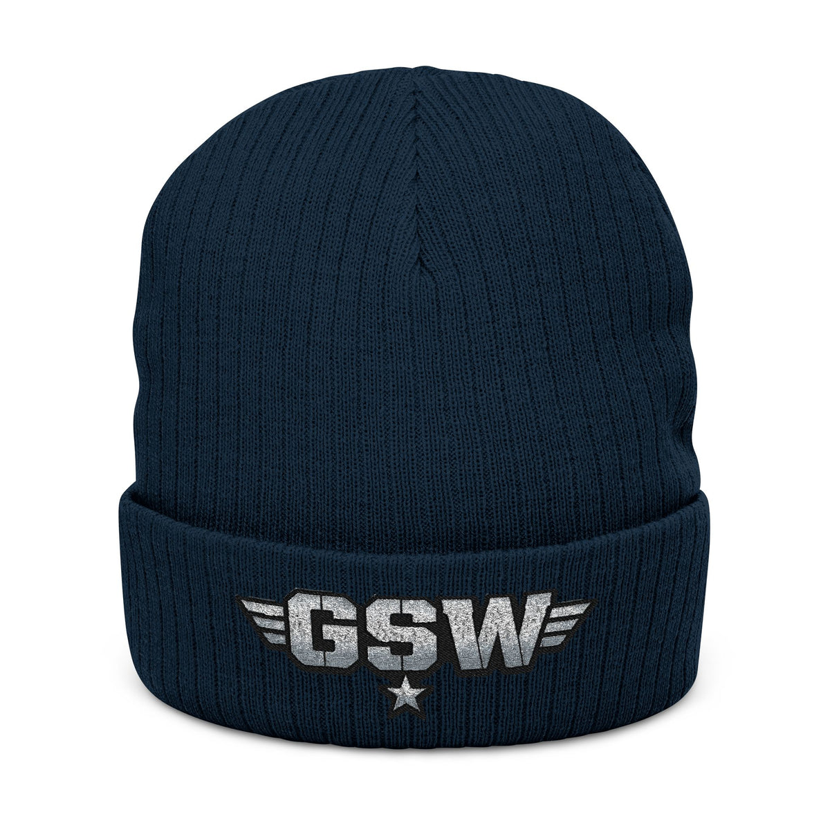GSW Embroidered Ribbed Beanie