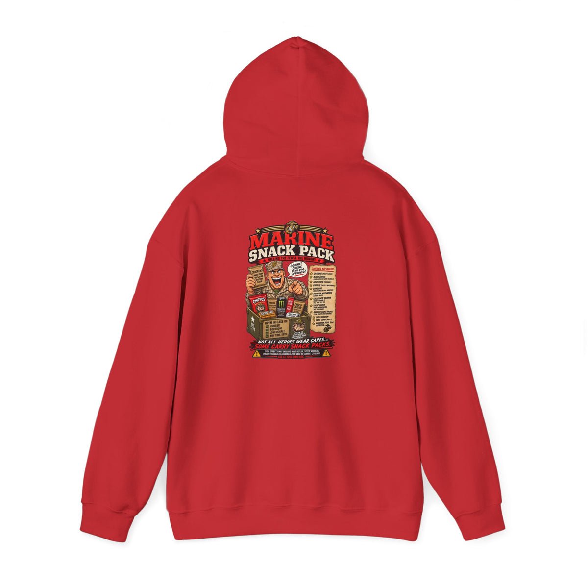 Hoodie — 'Marine Snack Pack' Vintage Military Snack Graphic Pullover
