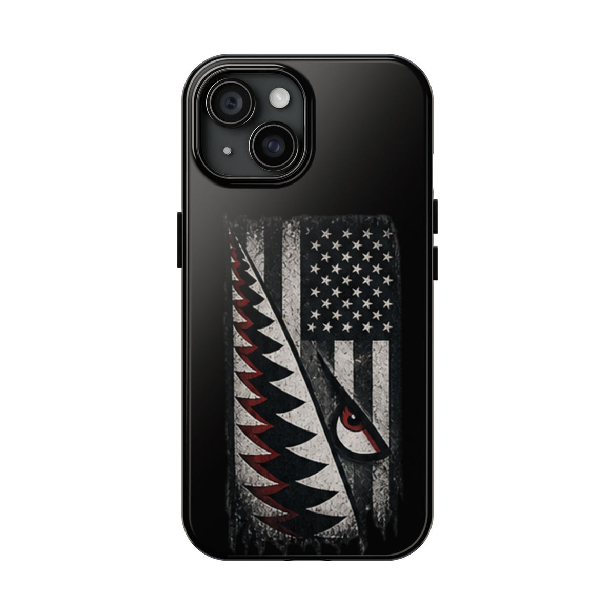 Distressed American Flag with A10 Shark Face Phone Case
