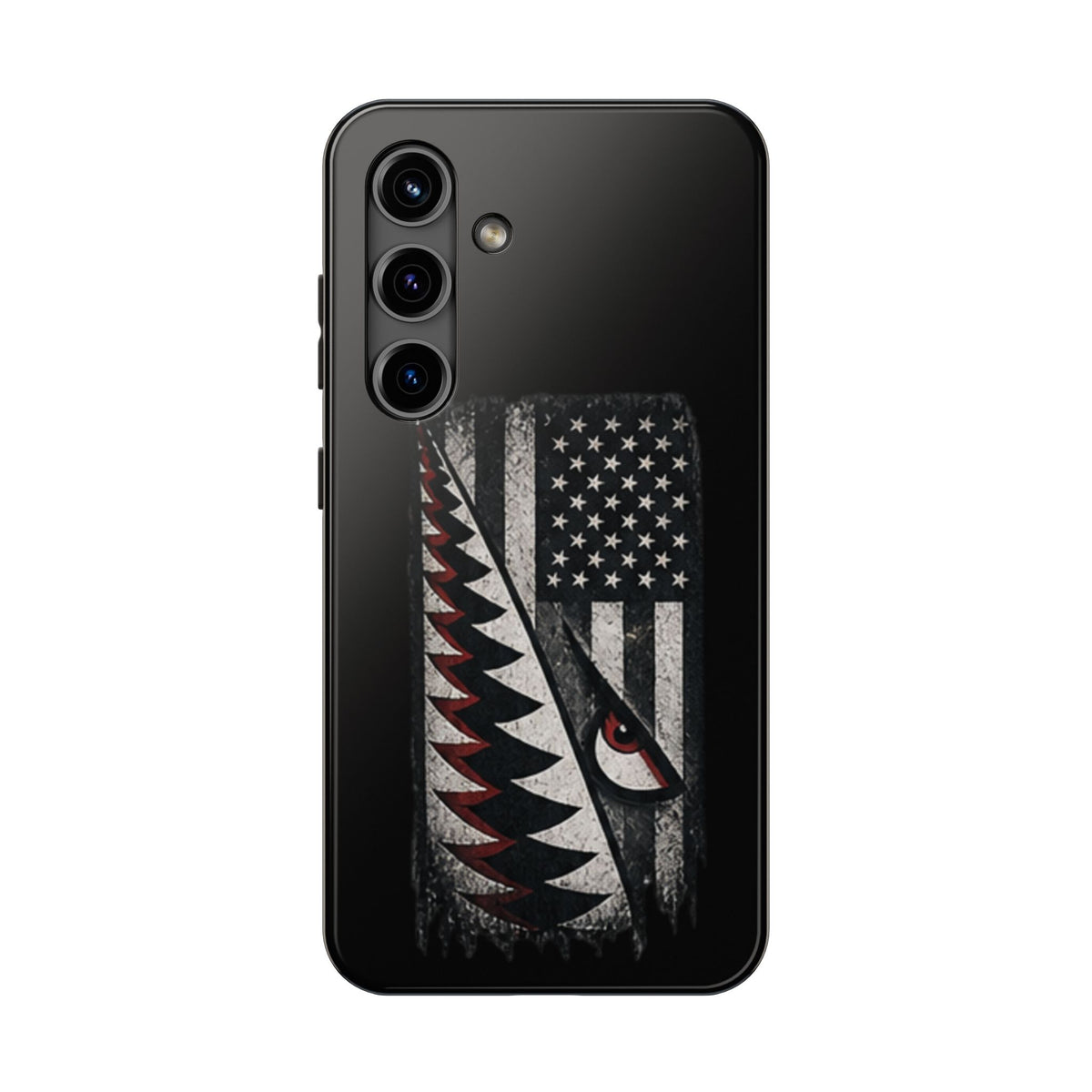 Distressed American Flag with A10 Shark Face Phone Case