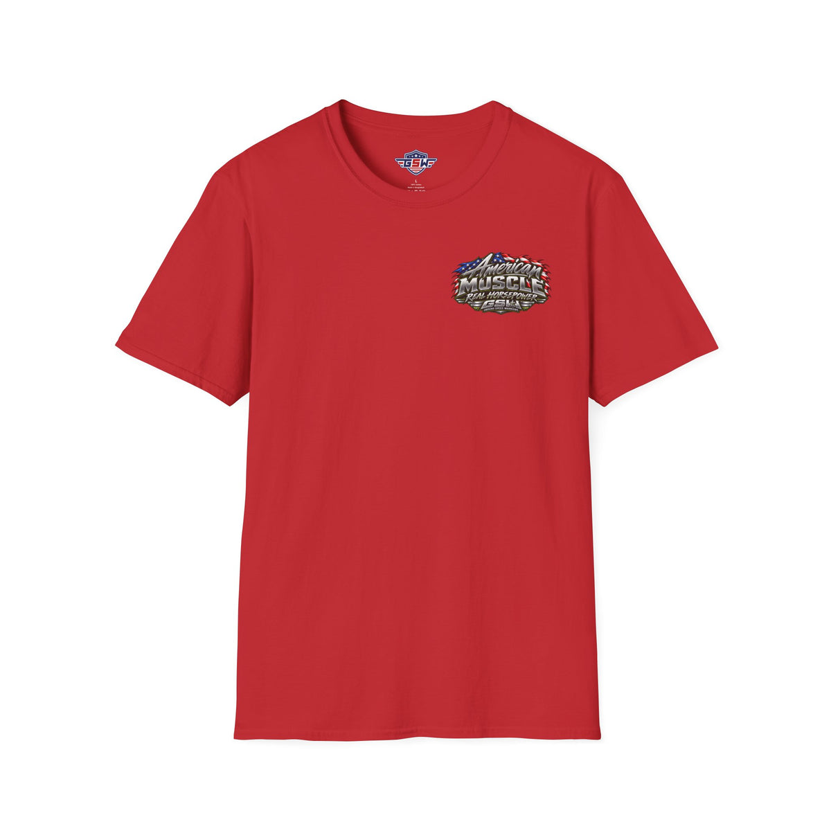 T-Shirt — American Muscle Patriotic Racing Tee ("American Muscle" Graphic)