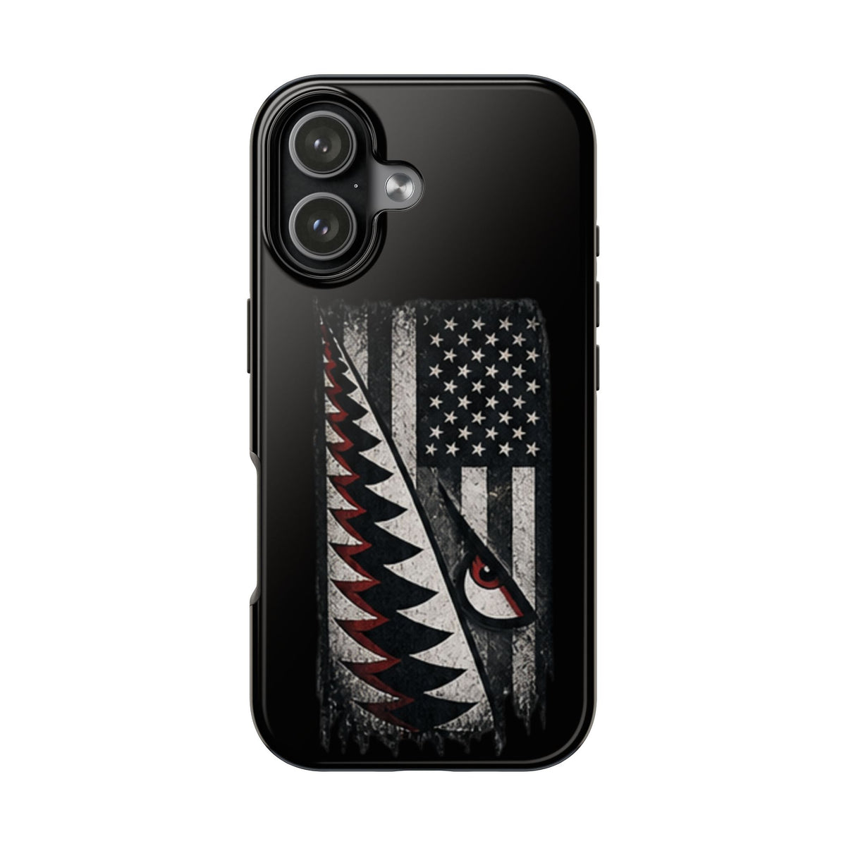 Distressed American Flag with A10 Shark Face Phone Case