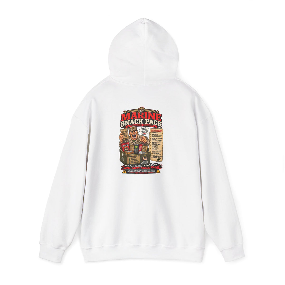 Hoodie — 'Marine Snack Pack' Vintage Military Snack Graphic Pullover